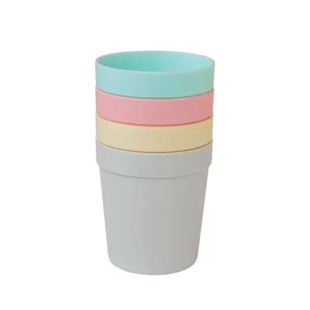 Kit 4 Copos Bebês 200ml Menina Candy Color