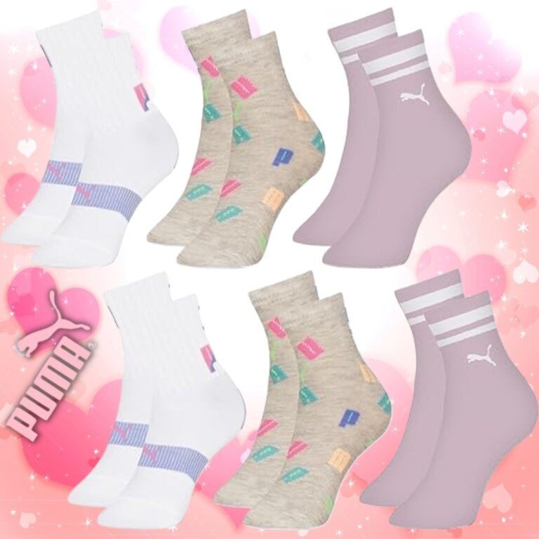 Kit 6 Pares Meia Infantil Puma Cano Alto Longo Criança Menina