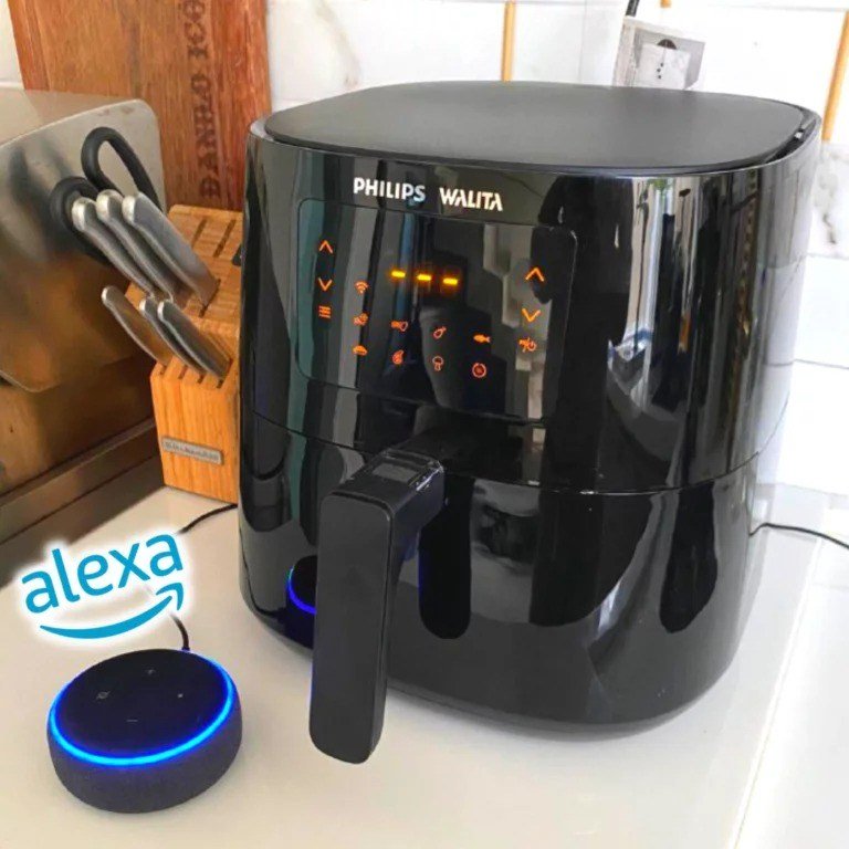 Fritadeira Airfryer Essential XL Conectada, Philips Walita, conectividade c/Alexa, 6.2L de capacidade, Preta, 2000W, 127V