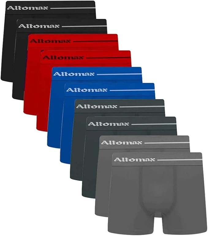 Kit 10 Cuecas Boxer Altomax Microfibra Box Sortida