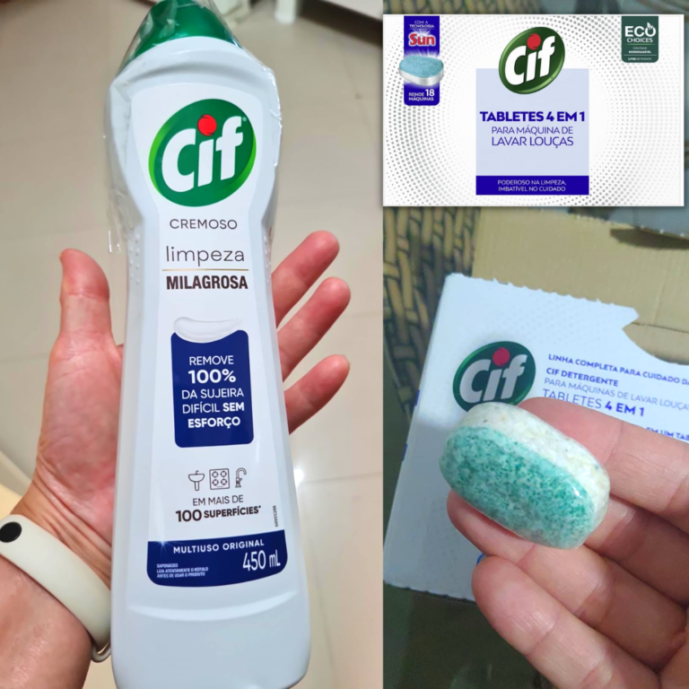 Cif Original – Higienizador Cremoso 450 Ml ou Cif Tabletes 4 Em 1 Para Máquina De Lavar Louças 315G
