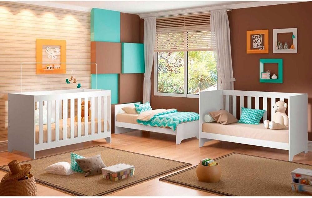 Berço Com Colchão Ditália Multifuncional 3×1 Bbi-51 Branco