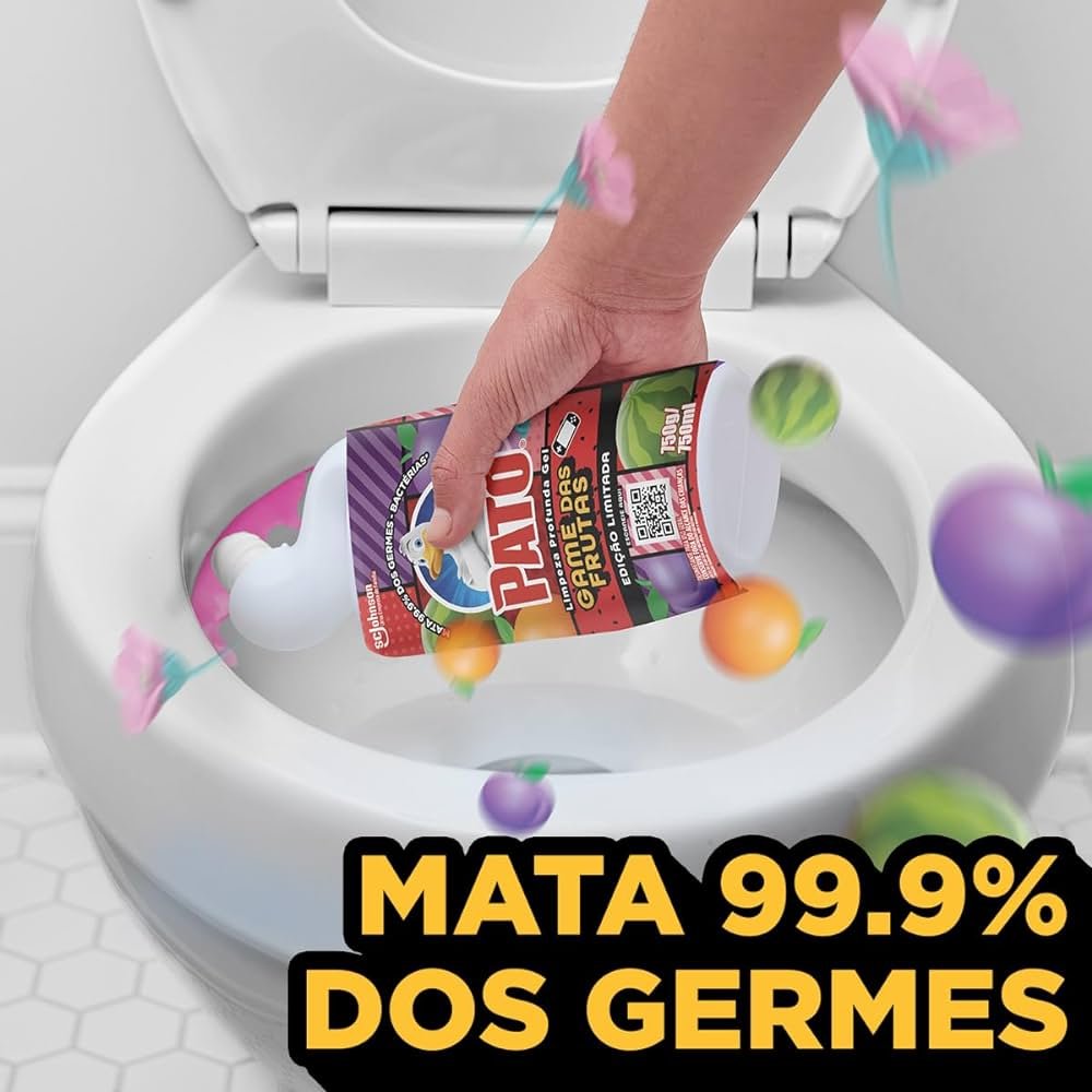 Pato Limpador Sanitário Limpeza Profunda Gel Edição Limitada Game das Frutas 750ml