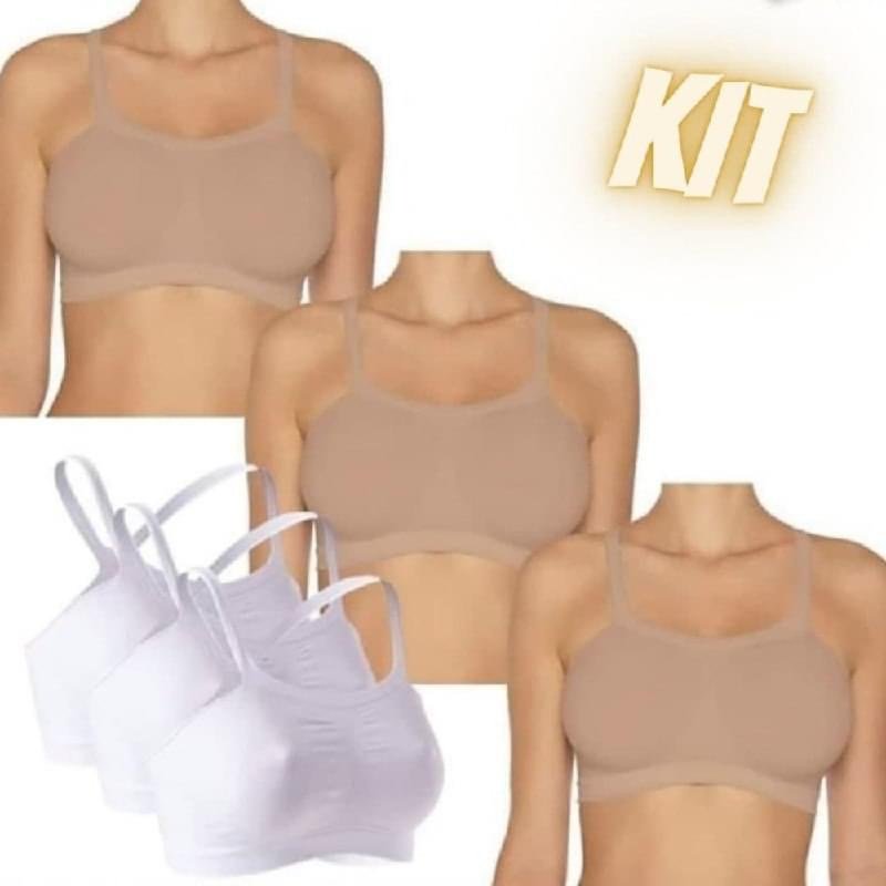 Kit 3 Sutiãs Bandini Seamless, Hanes, Feminino