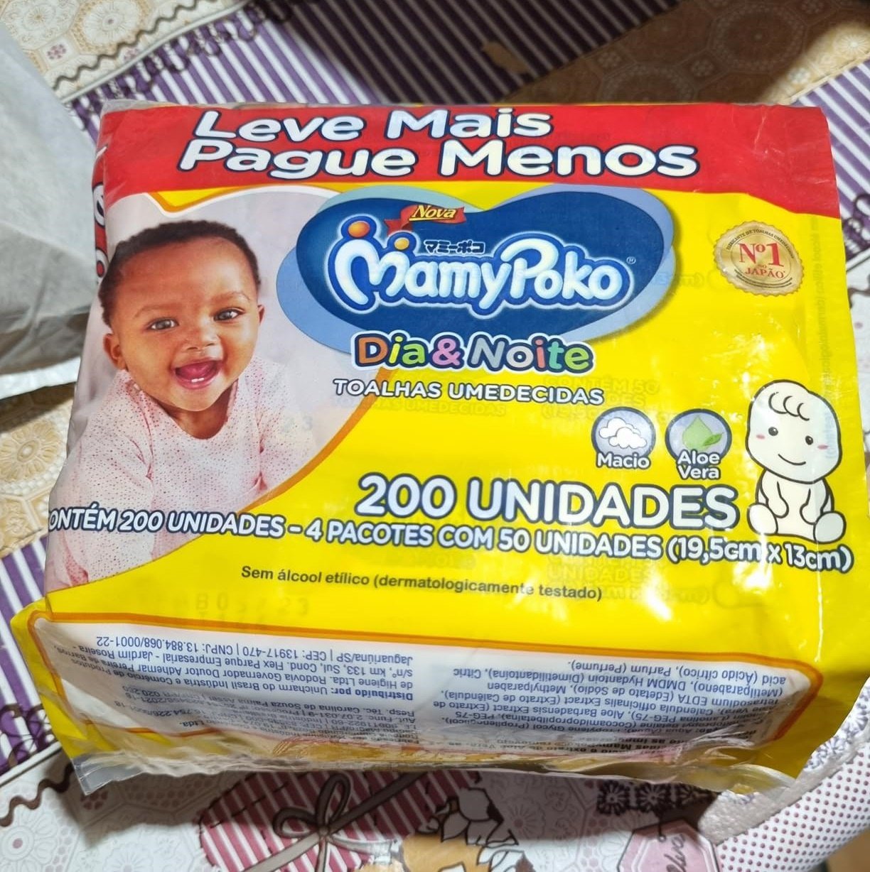 MamyPoko Lenços Umedecidos Dia&Noite 200 Unidades