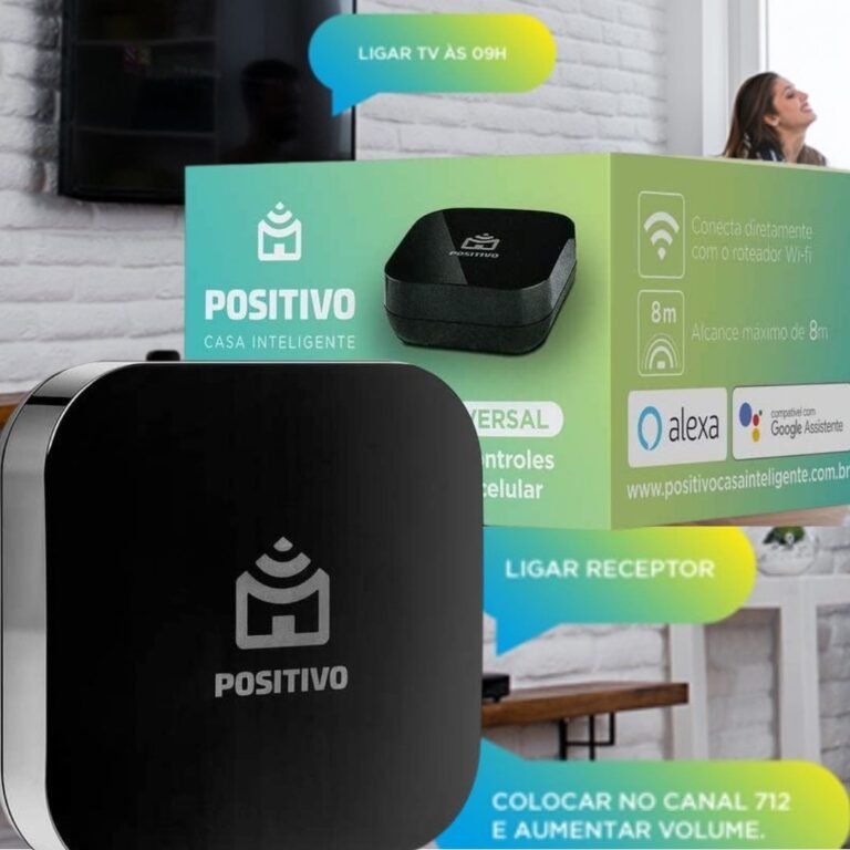 Smart Controle Universal Wi-Fi Positivo Casa Inteligente, All-in-One, Controle Pelo Celular ou Comando de Voz, Infravermelho, Rede 2.4 GHz, Bivolt – Compatível com Alexa