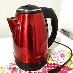 Chaleira elétrica Inox Elgin em Inox Sem fio 1,8 Litros Vermelha 220V