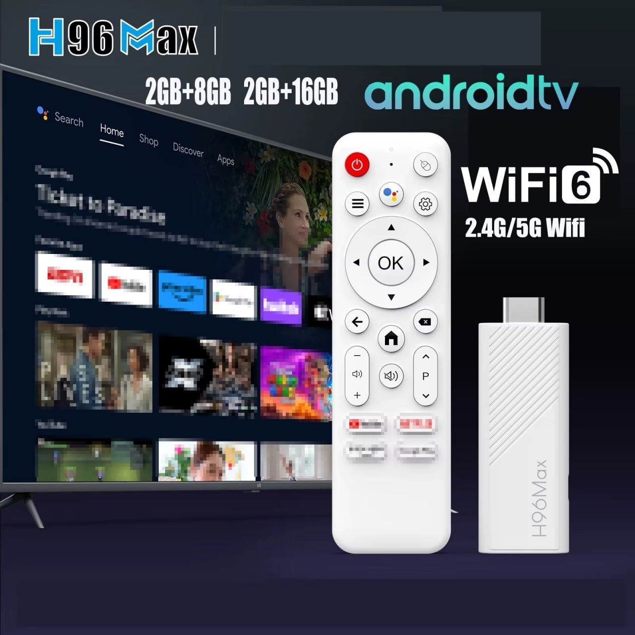 TV Stick H96 Max 16GB 2GB RAM