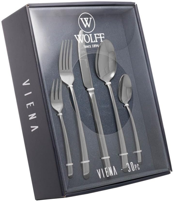 ✅Faqueiro de Aço Inox Viena 30 Peças – Mesa Posta – Itens Para Casa – Utensílios de Cozinha – Enxoval – Casamento – Decoração!!