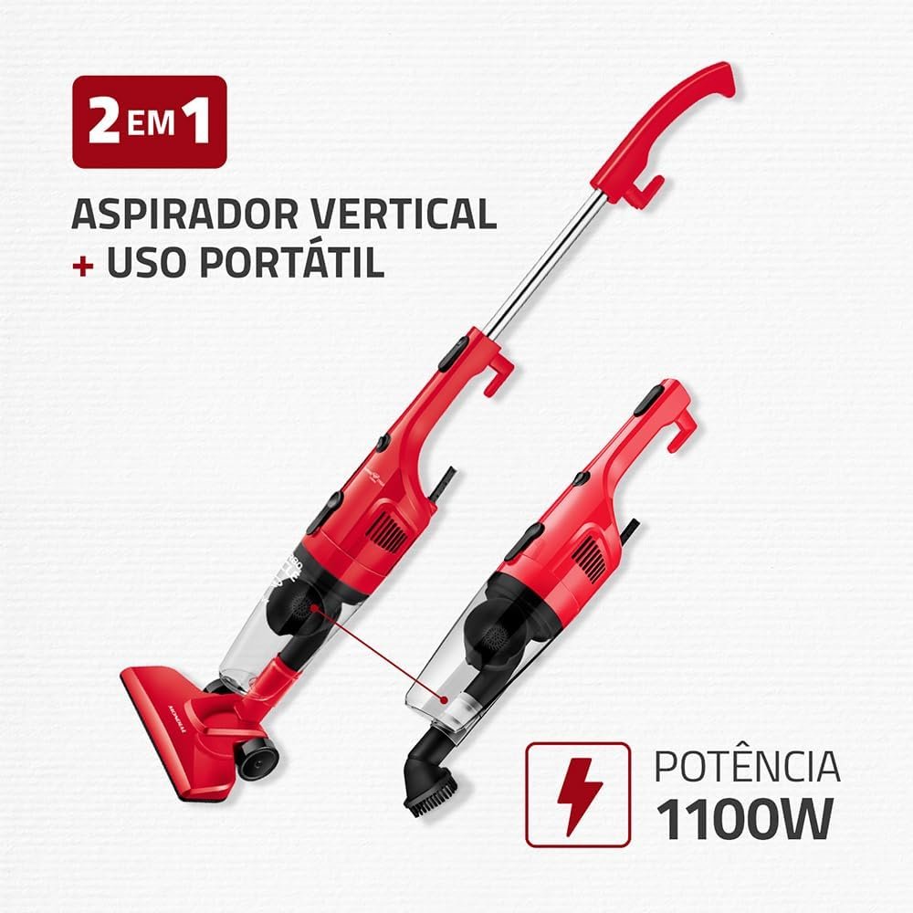 ✅MONDIAL Aspirador de Pó Turbo Cycle, Vermelho/Preto, 1100W, 220V – AP-36!!