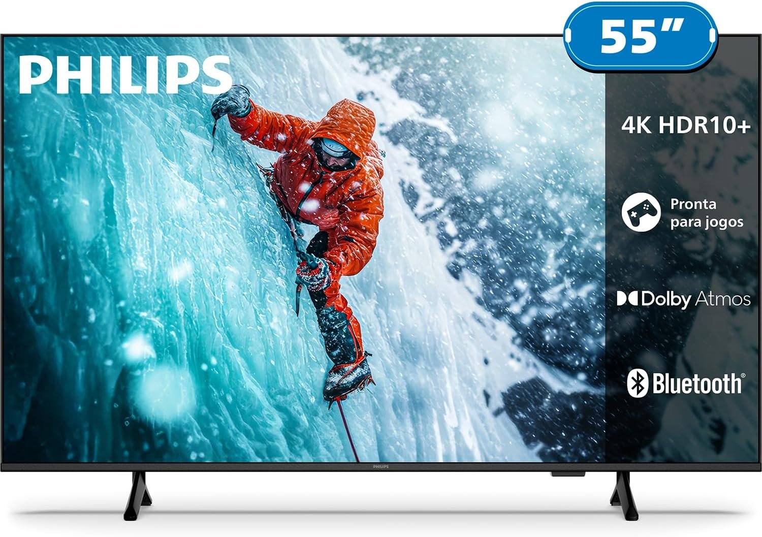 PHILIPS Smart TV 55″ 4K 55PUG7300 Comando de Voz Bluetooth HDR Dolby Atmos HDMI USB Wi-Fi