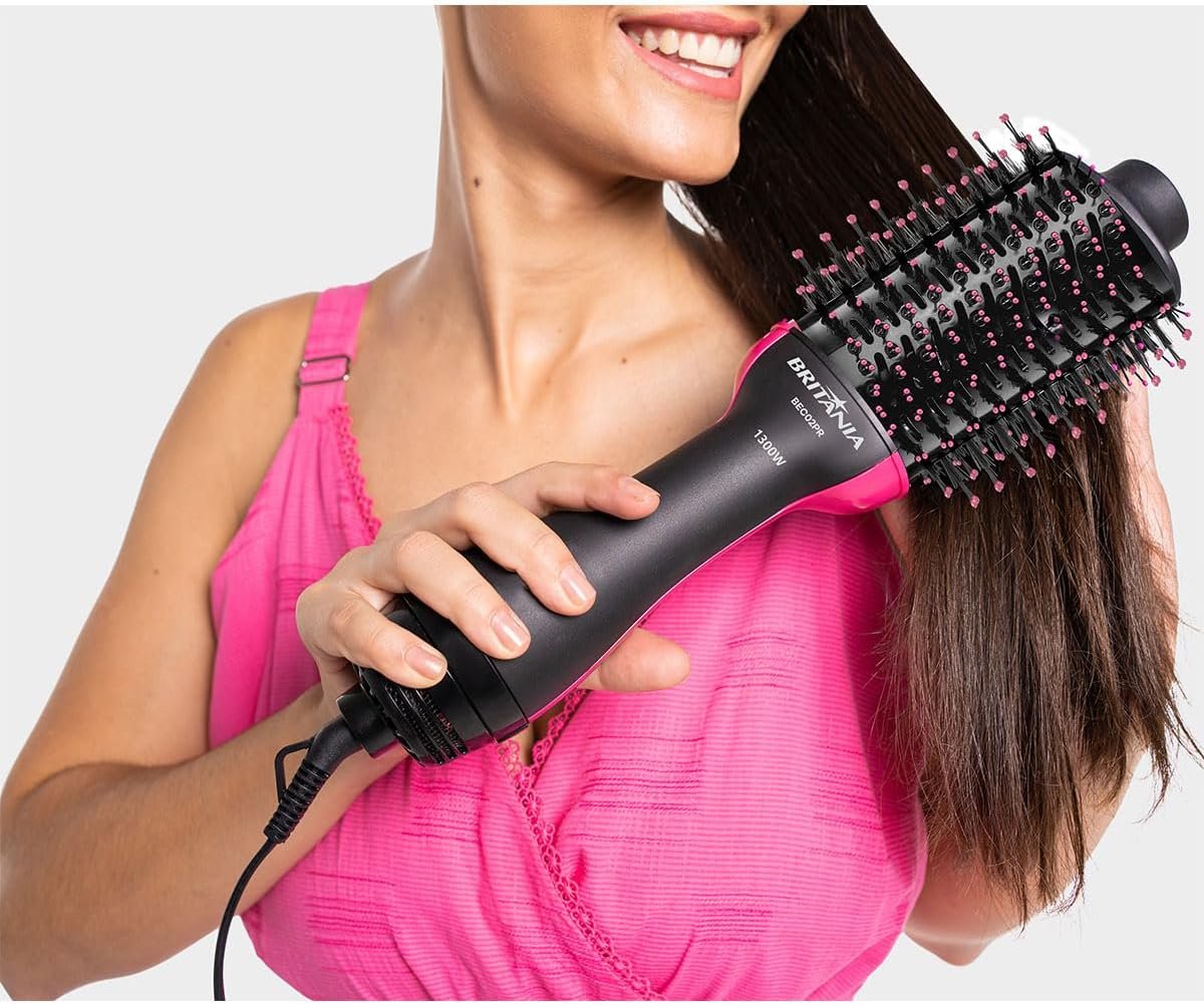 ✅Escova Secadora Britânia BEC02PR Bivolt 4 em 1 1300W!!