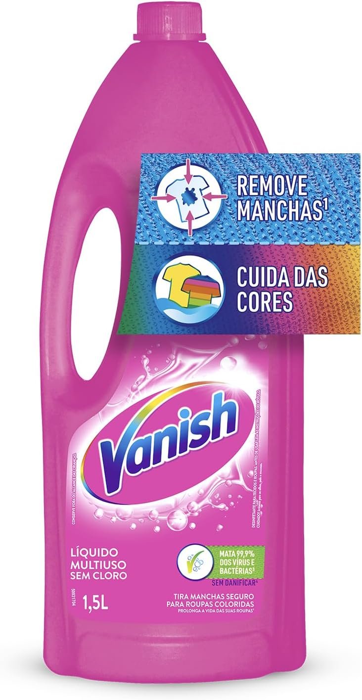 ✅Tira Manchas Vanish Líquido Multiuso para roupas coloridas 15L!!