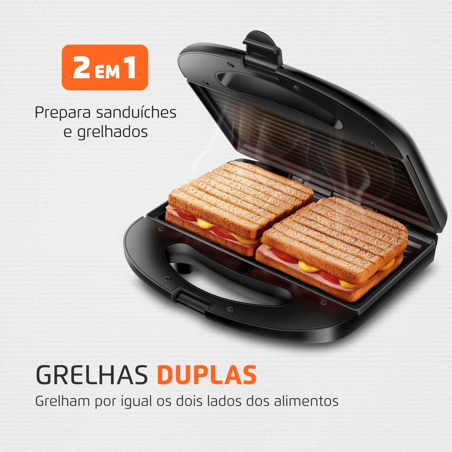 MONDIAL Sanduicheira Master Grill, Preto/Inox, 750W, 220V – S-20😎💕!!