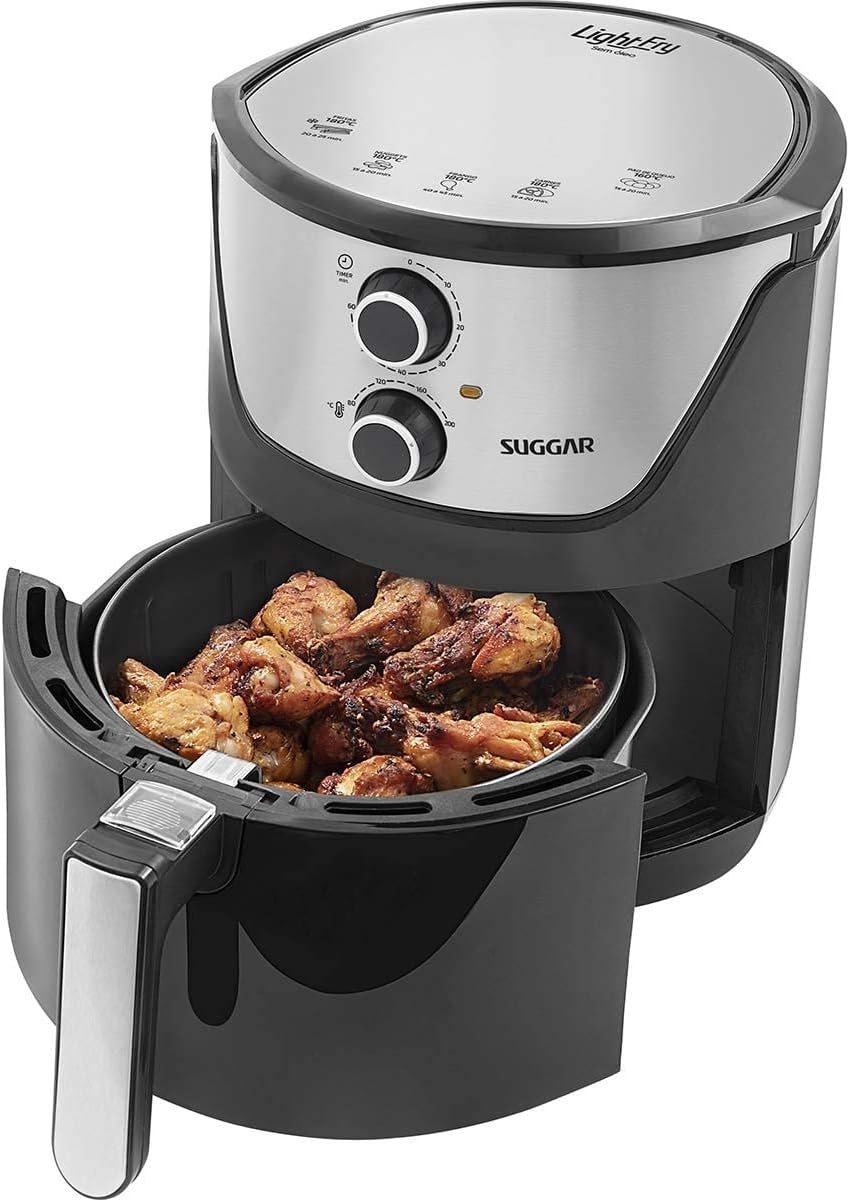 ✅Fritadeira Sem Óleo Lightfry Preta Em Inox 4 Litros 127V- SUGGAR – FT4001PT 😎💕!!