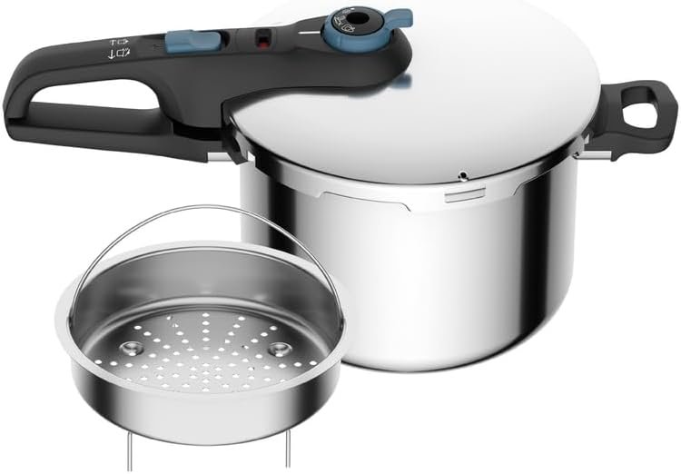 ✅Panela De Pressão Rochedo Inox Trendy 6 litros Fechamento Externo Com Cesta De Vapor!!😎