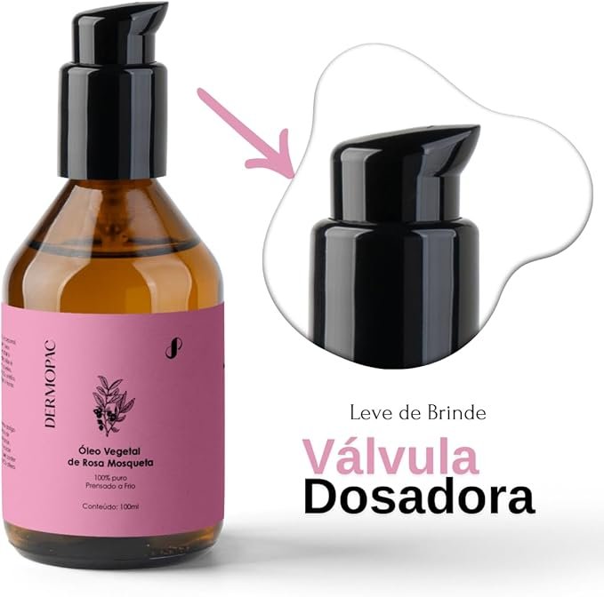 ✅Dermopac Óleo Vegetal de Rosa Mosqueta, 100% Puro Natural, Hidratante Facial e Corporal, 100ml!!😎💕