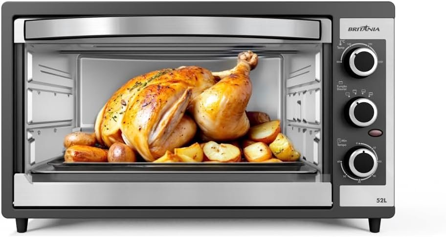 ✅Forno Elétrico Britânia BFE55P Dupla resistência 52L 127V!!😎💕