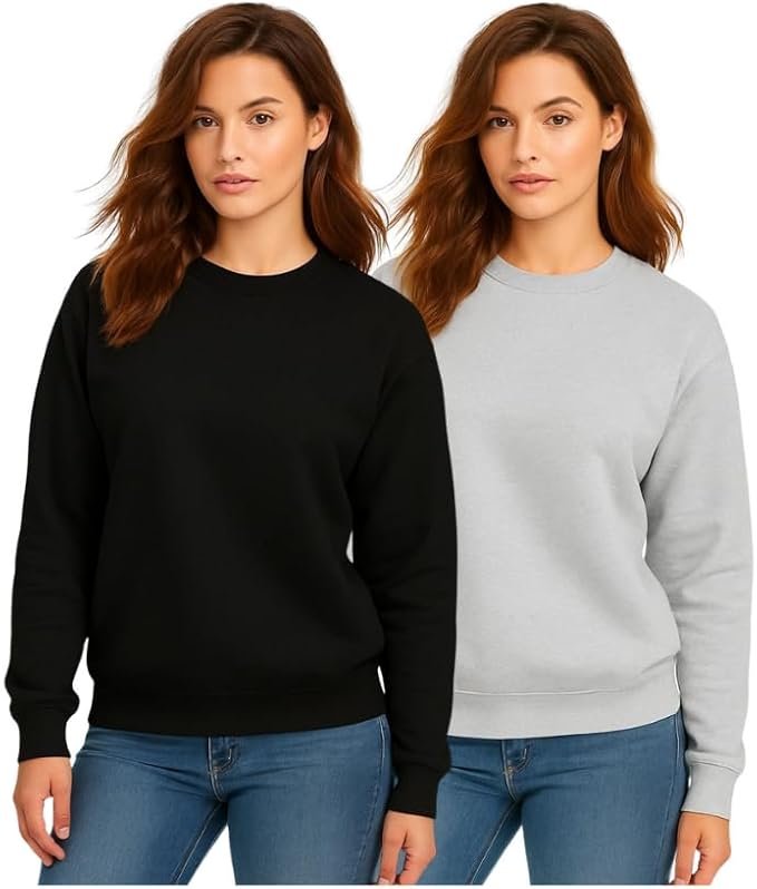 ✅Kit 2 Casaco Moletom Gola Redonda Feminino Careca Blusa De Frio!!😎💕