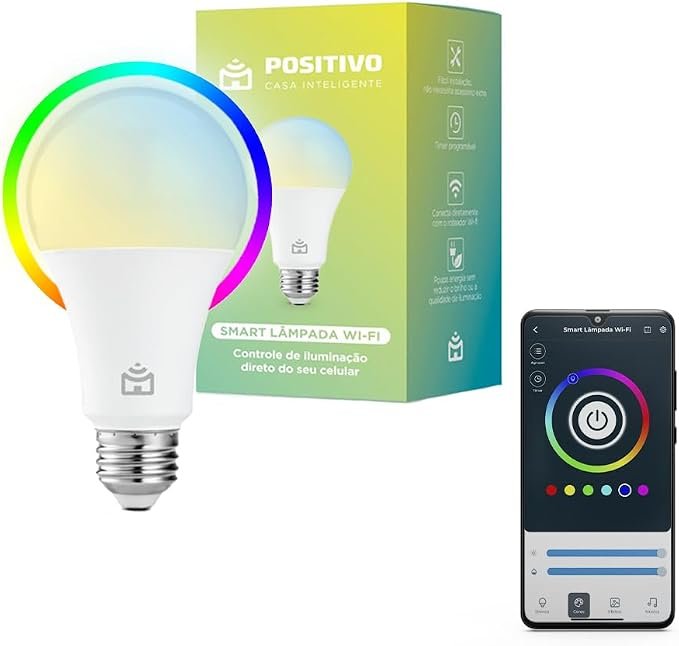 Smart Lâmpada Wi-Fi Positivo Casa Inteligente, Iluminação Branca!!😎💕