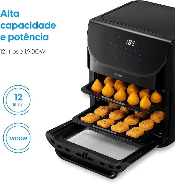Fritadeira Air Fryer Family Oven Fry Elgin 12L 110V 1.900W 10 funções e Painel Digital!!😎💕