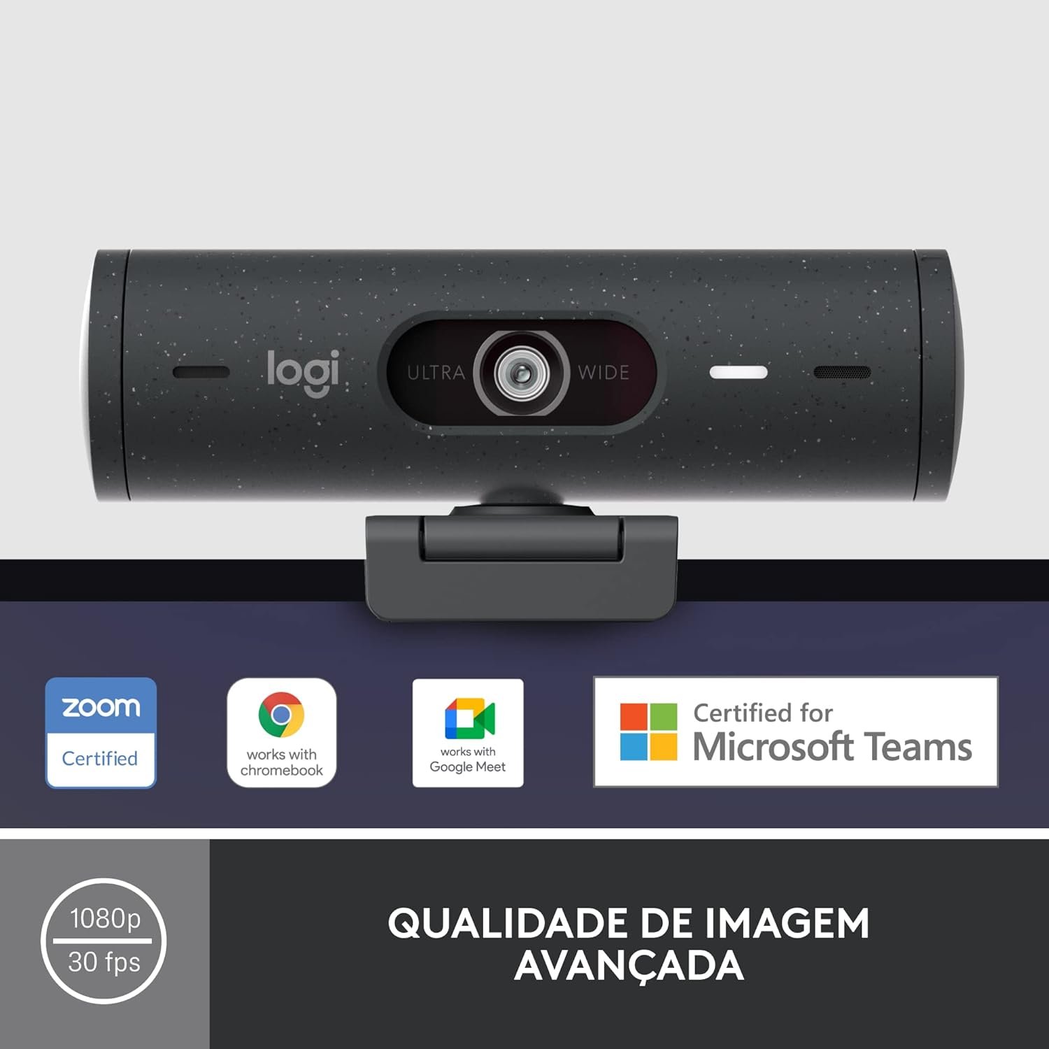 ✅Webcam Full HD Logitech Brio 500, Câmera para PC com Microfones Duplos, Privacidade Integrada, RightLight 4 e Enquadramento Automático – Grafite!!😎💕