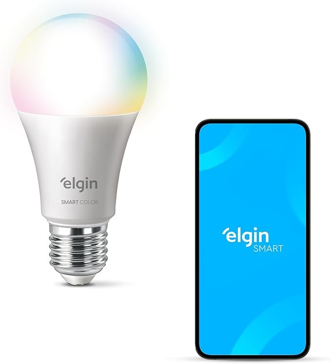 Lâmpada Inteligente Mais Potente 15W Smart Color RGB Wifi Elgin compatível com Alexa e Google Home!!😎💕