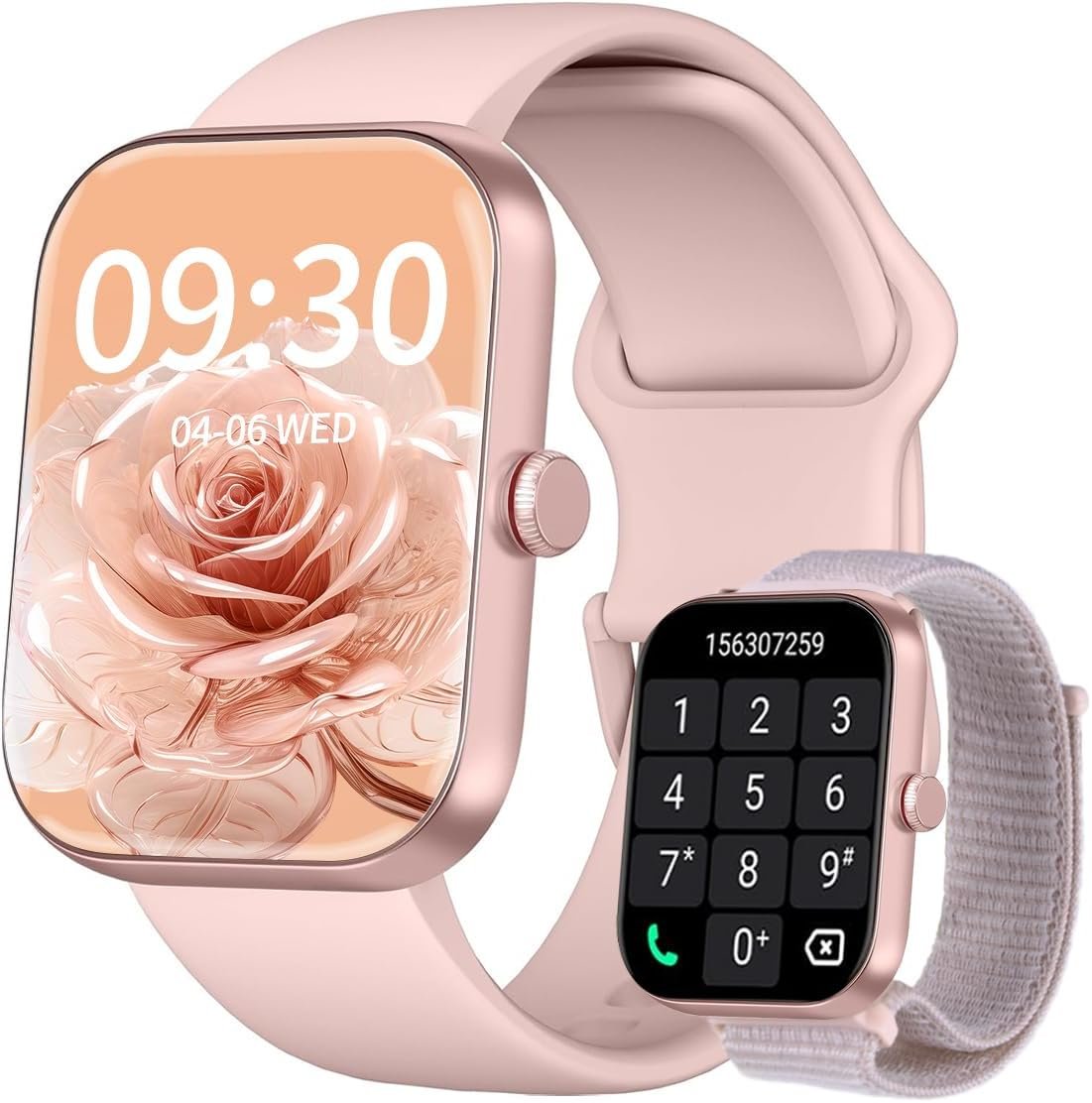 ✅Smartwatch Feminino, Tela HD de 1,91″ Relógio Fitness com Alexa, 100 Esportes, Frequência Cardíaca e Monitoramento do Sono, IP68 à rova d’água, Compatível com Android iOS, 2 Pulseiras (Rosa)!!😎💕