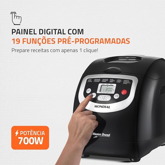 Panificadora Automática Master Bread, Mondial, Preto, 700W, 220V – NPF-53!!😎💕