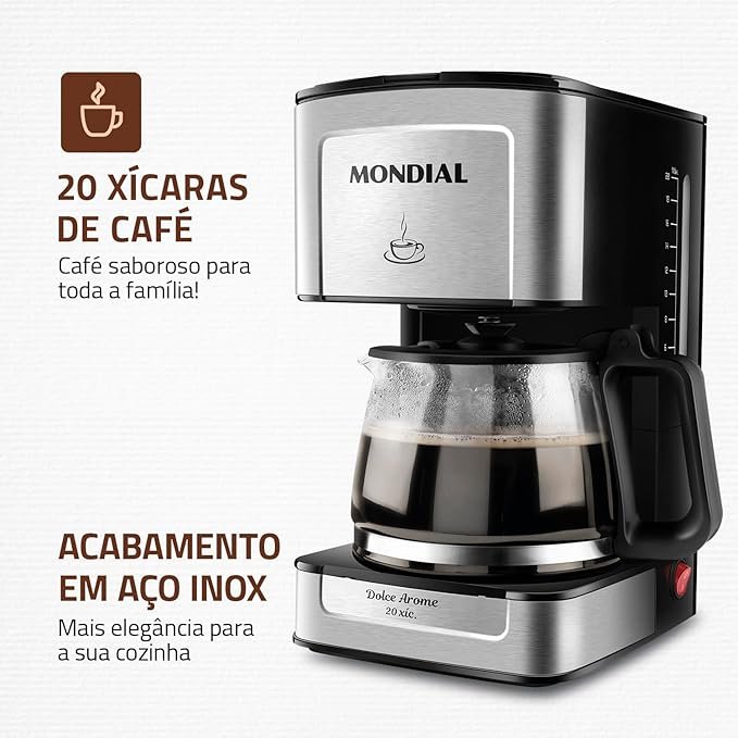 ✅ Cafeteira Elétrica Dolce Arome, 220V, 550W, Preto/Inox – C-43-20X-S!!😎💕