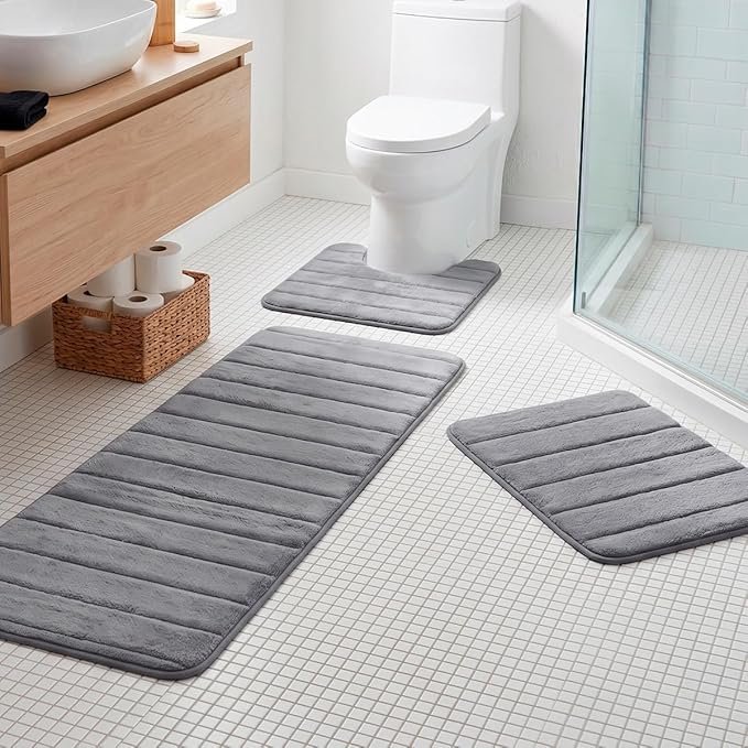 Jogo De Tapetes Para Banheiro Completo | Kit Tapetes Banheiro Ultra Absorvente!!😎💕