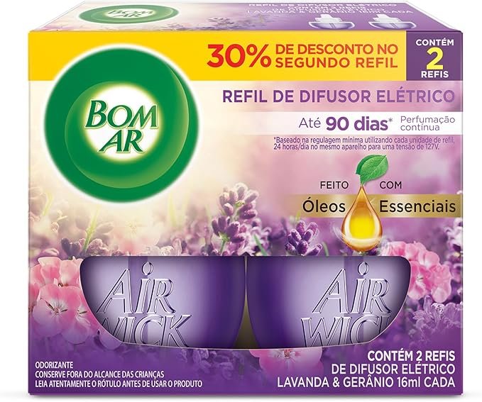 ✅Bom Ar – Refil Difusor Elétrico Lavanda, embalagem promocional!!😎💕