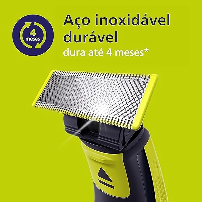 Lâmina de Reposição Original Philips OneBlade QP210/51 Aço Inoxidável – Raspa, Apara e Contorna, compatível com todos os Barbeadores Elétricos OneBlade!!😎💕