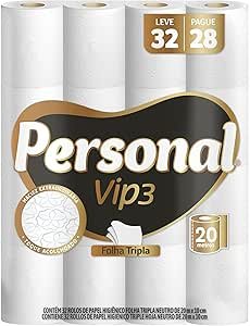 ✅Personal Papel Higiênico Vip Folha Tripla, 32 Rolos De 20M!!😎💕