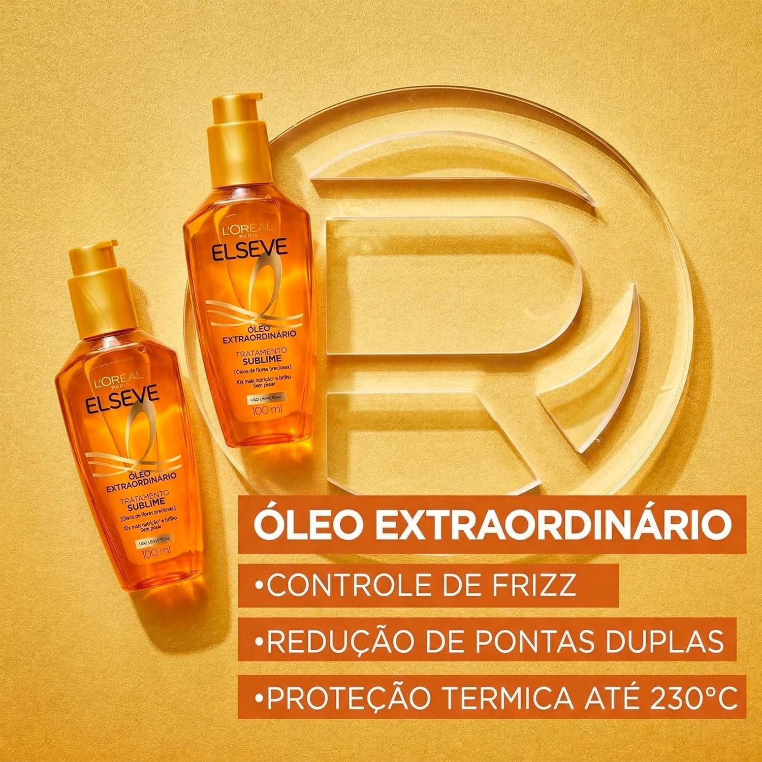 Óleo Extraordinário Finalizador Capilar, Nutrição Profunda com 6 Óleos Preciosos, Anti-Frizz, Proteção Térmica até 230°C, Brilho Intenso para Todos os Tipos de Cabelo, 100ml!!😎💕