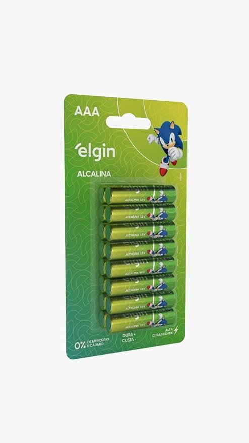 Pilha Alcalina AAA com 16 unidades Elgin Palito!!😎💕
