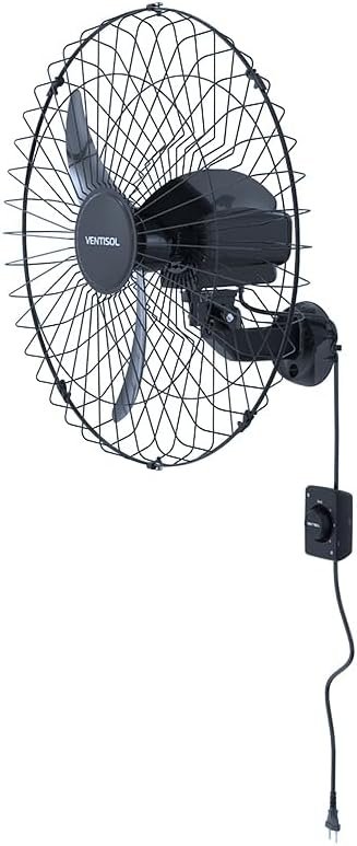 Ventisol Ventilador de Parede Oscilante, 3 Pás Premium, Preto, 60cm, Bivolt!!😎💕
