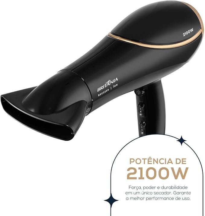 Secador de Cabelos Britânia Bivolt 2100W BSC2250 Bivolt!!!😎💕