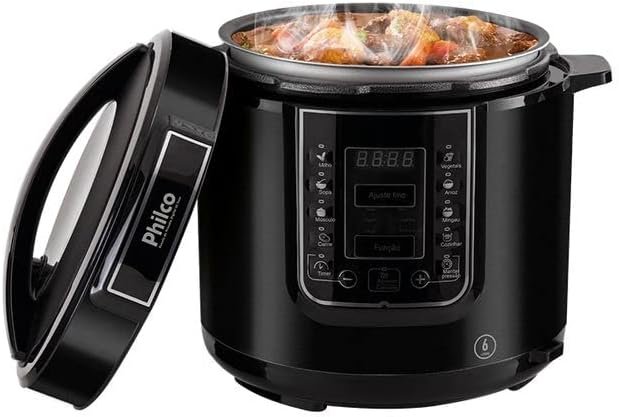 Panela de pressão, Digital inox Ppp01p, 6L, Preto, 220v, Philco!!😎💕