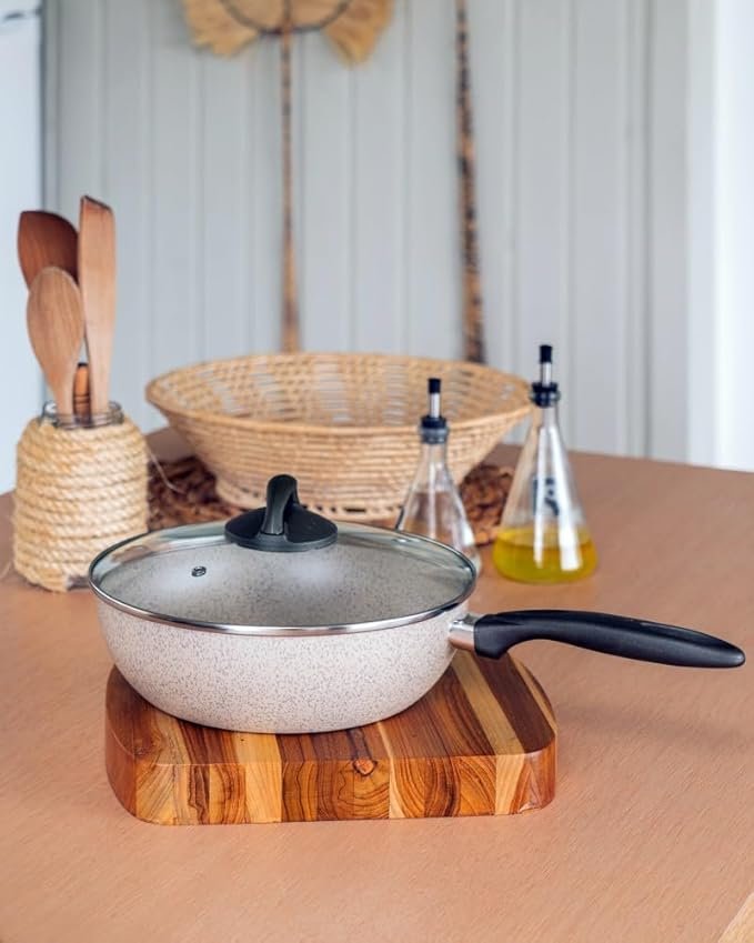 Brinox – Wok com Tampa 28Cm 4,1L Ceramic Life Suprema – Vanilla!!😎💕
