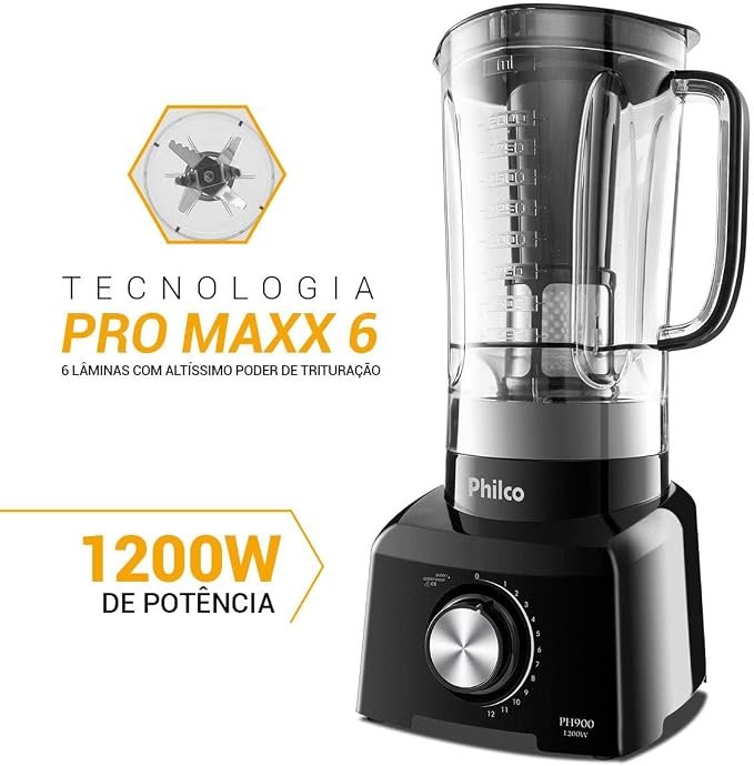 ✅Liquidificador, Ph900, 3L, Preto, 110V, Philco!!😎💕