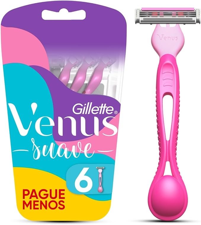 Gillette Venus Aparelho de Depilação Descartável Suave com Aloe, 6 Unidades!!😎💕