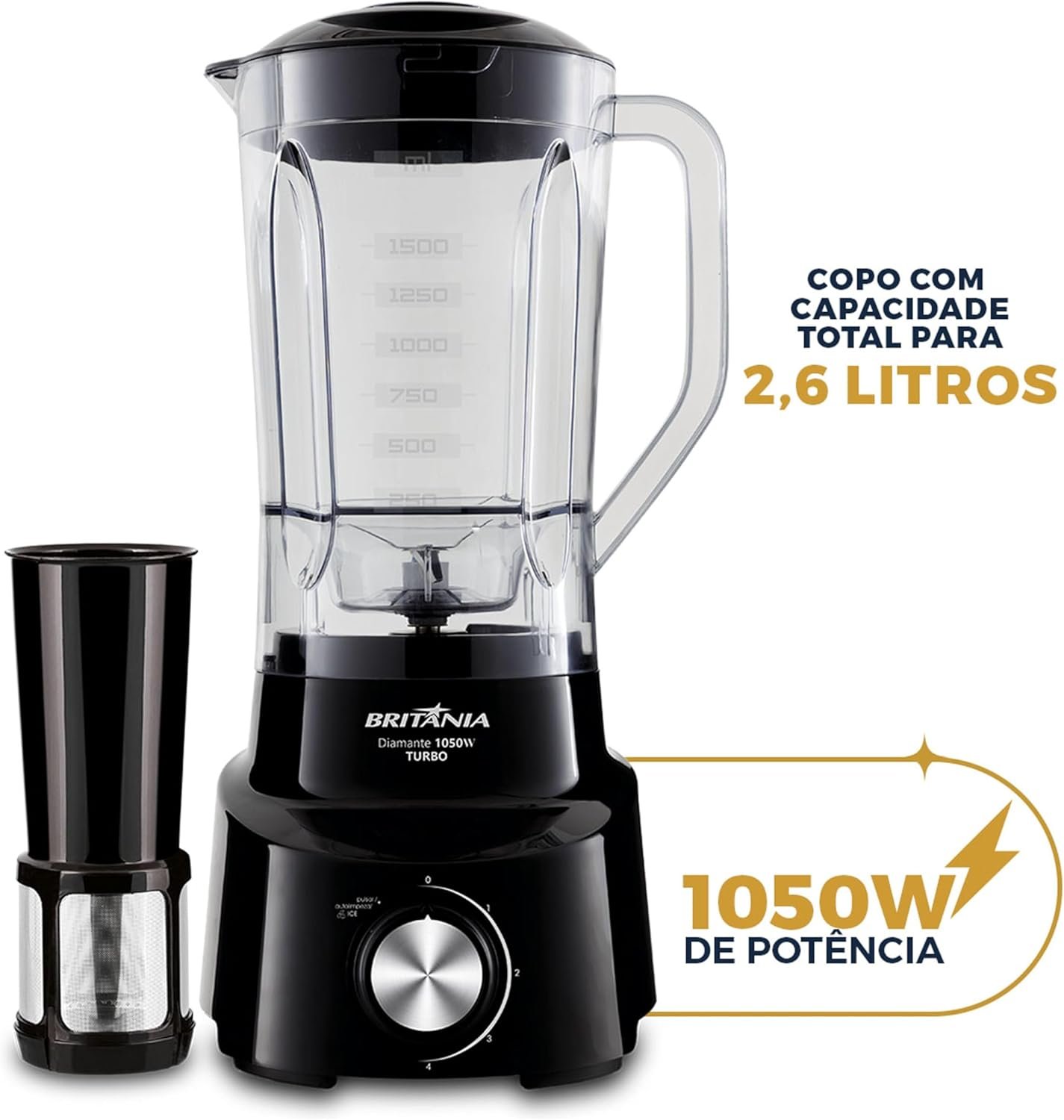 Liquidificador Britânia 900W 2.65L Diamante 800 com Filtro e 4 Velocidades Preto 127V!!😎