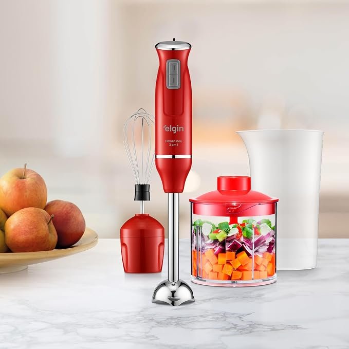 Mixer Power Inox 3 em 1 600W Elgin Vermelho 220V!!😎💕