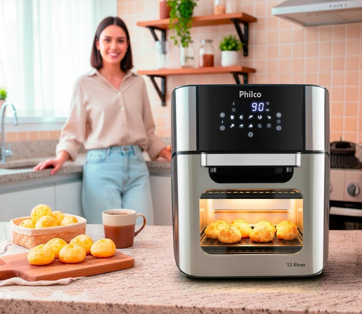 Philco Fritadeira Air Fryer 12L Pt PFR2200P 220V!!😎💕