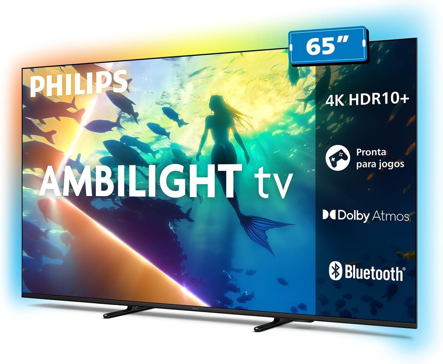 PHILIPS, Smart TV Ambilight 65″ 4K, Titan OS, 65PUG8100/78, Comando de Voz, HDR10+/Dolby Atmos, VRR/ALLM, Bluetooth!!😎💕