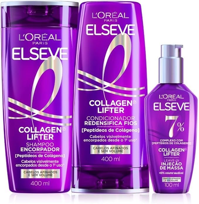✅Shampoo Condicionador Sérum Elseve L’Oréal Colágeno 400ml+400ml+100ml!!😎💕