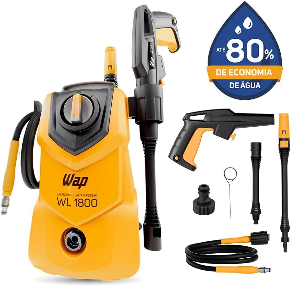 Lavadora de Alta Pressão WL 1800 360L/h Portátil, com Jato em Leque e Concentrado 1500psi 1400W 127!!😎💕