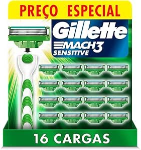 Carga para Aparelho de Barbear Gillette Mach3 Sensitive 16 unidades!!😎💕