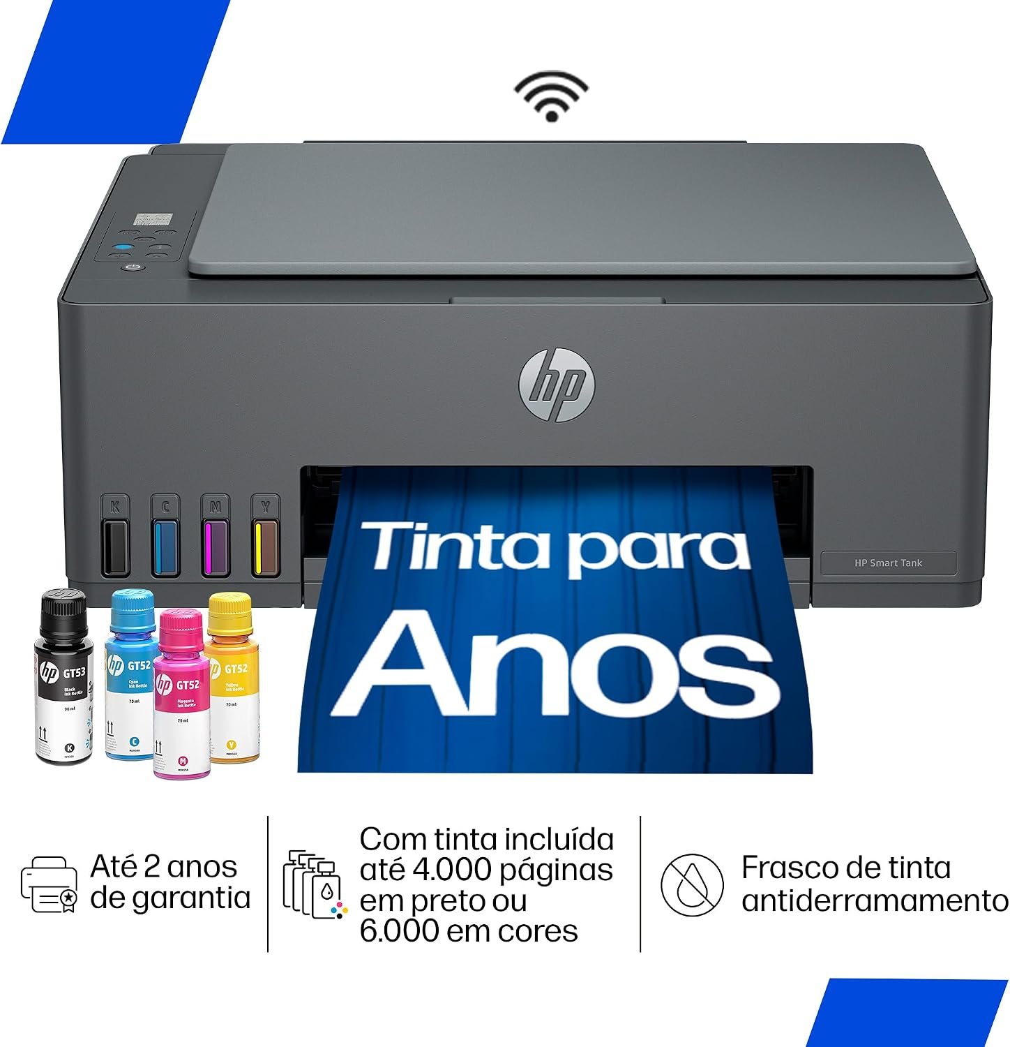 Impressora Multifuncional HP Smart Tank 589 Tanque de Tinta Colorida Wi-Fi, USB – Alta Economia -Copiadora e Scanner (5D1A8A)!!😎💕